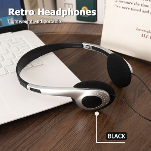 Vintage Silver-Black Wired Headband MP3 Headphones 3.5mm L-Plug Retro Japanese Style⚡PH deliveryIn stock⚡