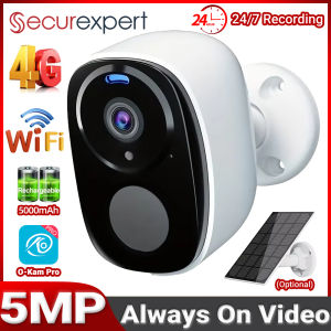 2K 4G Solar Security Camera WiFi Outdoor PIR Motion Detection Color Night Vision Waterproof Battery Powered 2-Way Audio Home