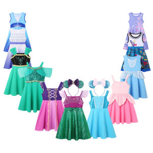 Summer Princess Dress Girl Mermaid Casual Dress Children Beach Party Dress Princess Children Vest Suitable For Girls Clothing