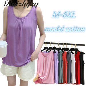 Ruizhijzg เสื้อกล้ามผู้หญิงเสื้อกล้ามผ้าฝ้ายทรงหลวมพิเศษเสื้อยืดแขนกุดแบบลําลองใส่อยู่บ้านสําหรับฤดูร้อน M-8XL