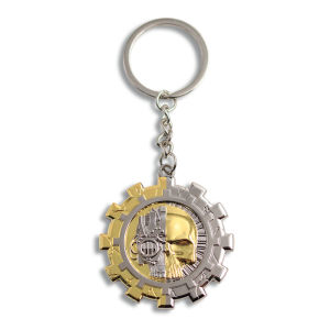 Warhammer 40K Mechanicus Keychain 3D Logo Retro Metal Gaming Fan Accessory Charms Pendants Bag Accessories Key Holders