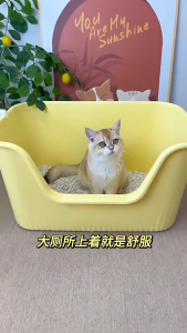 Large Cat Litter Box Large Capacity Cat Litter Pan Large Space Convenience Grips Litter Box Cat Toilet Anti Splashing Deodorization