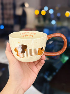 Cốc Cà Phê Bằng Gốm Dễ Thương Có Tai Lớn Cốc Nước Dùng Tại Nhà Cốc Cà Phê Văn Phòng Cốc Sứ Hàn Quốc Hoạt Hình Đồ Dùng Ăn Uống