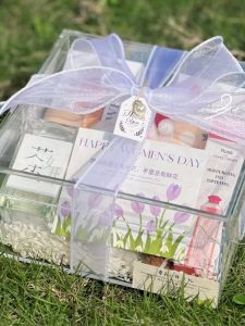 Delicate Acrylic Transparent Wedding Gift Box Best Friend Birthday Packaging Box Bridemaid Return Gift Elegant Celebration Supplies