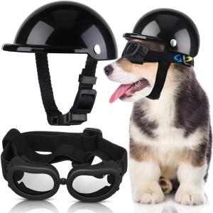 Pet Helmets: Dog & Cat Bicycle & Motorcycle Helmet with Sunglasses for Traveling Head Protection