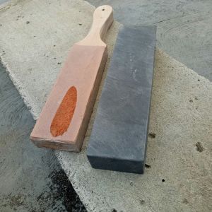 TERLARIS Batu Asahan gunung asli alam ukuran 20x5x3 cm grit 6000 Plus stroping kulit dua sisi