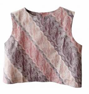 ❤️❤️New Lovely Soft Colours Batik Crop L Size Top Sleeveless❤️❤️