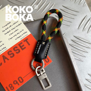 KOKOBOKA Original Design Outdoor Travel Titanium Alloy Handmade Sewn Decorative Mobile Phone Lanyard Car Keychain Earphone Pendant Camera Rope Water Bottle Chain