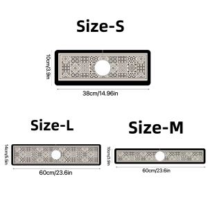 Retro Style Sink Splash-Proof Faucet Mat Kitchen Absorbent Mat Table Mat Wash Basin Waterproof Protective Mat Bathroom Mat