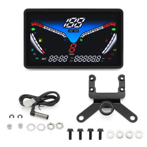 Motorcycle LCD Screen Instrument Otorcycle Electronic Dashboard Moto Speedometer Water Temperature Odometer with Sensor Bracket