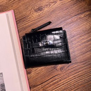 Kelly Genuine Leather Wallet Short Stone Pattern Large Capacity Long Handbag for Mobile Phone And Document Card Storage