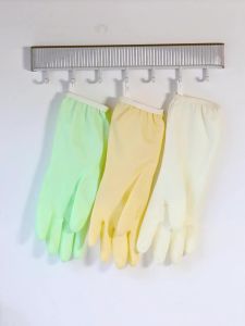 Gloves for dishwashing household chores kitchen durable thickened anti slip cleaning laundry household use rubber drawstring waterproof hanging rope gloves