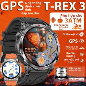 Đồng Hồ Thông Minh GPS T-Rex3 Ultra Quân Sự Mới 2026 Chống Nước 5ATM Với La Bàn Máy Đo Độ Cao Máy Đo Áp Suất Khí Quyển Pin 650mAh Dành Cho Nam Giới