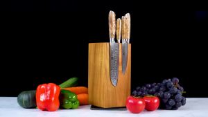 XINZUO | XINZUO Damascus Steel 2PCS Kitchen Knife Set 10Cr15CoMov Steel Core Figured Sycamore Handle Hardness 60±2HRC Beautiful Gift Box