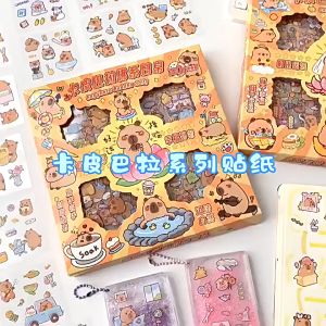 Box of 100 cute Capy stickers set of 100 decorative sticker sheets for notebooks water bottles pens and many other items.️ Ready Stock 96-100pcs sticker box sanrio kuromi melody spiderman labubu avengers pony capybara birthday gift