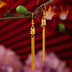ผู้หญิงต่างหู 916 ทองห้อย พู่วางต่างหู สำหรับผู้หญิงสาว ต่างหู โซ่ยาว สำหรับ งานแต่งงาน พรหมพรรค วันเกิด