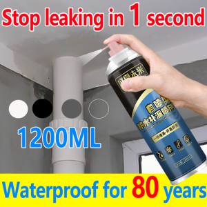💧Stop leaking in 1 second💧 sealant spray waterproof transparent waterproof sealant Waterproof Spray 1200ML Cold and heat resistant Quick dry film sealant waterproof roof leak waterproof glue sealant transparent waterproof sealant roof spray sealant wate