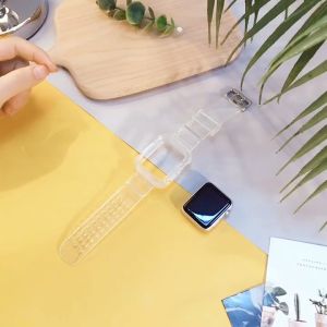 CNAGAIN Newest Clear Band + Case for Apple Watch Series 8 7 6 SE 5 4 3 2 1 Transparent for smart watch Strap 45Mm 44Mm 42Mm 41Mm 40Mm 38Mm