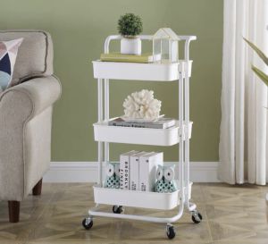 Kệ bình sữa kệ spa kệ sách vở 3 tầng có bánh xe cao cấp