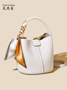 Fansi Man Ladies Bucket Bag Small Crossbody Bag Fashionable Single Shoulder Womens Bag Quality Texture Modern Neutral Style