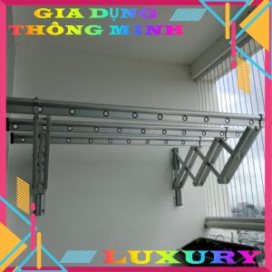 Giàn phơi thông minh nhập khẩu Hàn Quốc lỗ dài tay đôi mạnh mẽ màu rêu sang trọng thích hợp nhà phố chung cư cao cấp