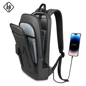 HK Slim 15.6 Laptop Backpack Mens Business Backpacks with USB Port Lightweight Work Bag for College Daily Travel Back Pack