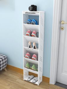Ultra-Thin Mini Shoe Cabinet 17cm Home Door Back Simple Slanted Insert Narrow Entrance Shoe Rack Economic Type Furniture