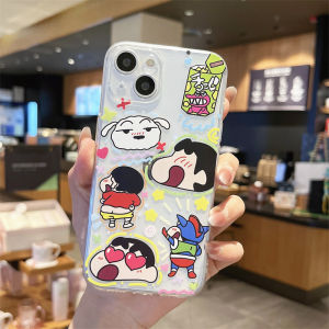 Cute Cartoon Crayon Pen Little New Phone Case Silicone Full Cover Transparent Protective Shell for 13 14 pro Max 8 plus