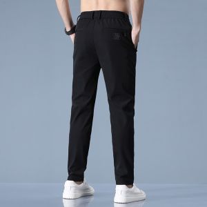 กางเกงขายาวผ้าไหมน้ำแข็งสำหรับผู้ชาย กางเกงขายาวทรงตรงระบายอากาศได้ดี ทรงหลวม สำหรับใส่ไปทำงาน กางเกงขายาวทรงบาง แห้งเร็ว สำหรับใส่ออกกำลังกาย