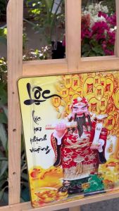 Bộ 3 tấm tranh treo tường mẫu phúc lộc thọ 04 chất liệu gỗ in tráng gương