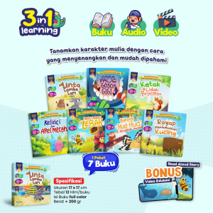 PAKET 7 BUKU Fabel Pembentuk Karakter Baik Cerita Anak Bergambar Dongeng Sebelum Tidur Unta Paus Katak Kelinci Lebah Burung Rayap