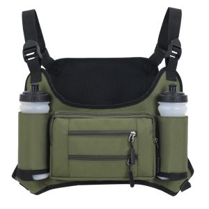 Outdoor Sports Running Mens Chest Bag Camouflage Integrated Water Bottle Mobile Phone Vest Front Pack Military Fan