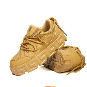 Casual Dad Shoes Mens Trendy Brand 2025 New Autumn Shoes Mens Heightening Black Board Shoes Thick Bottom Breathable round Toe