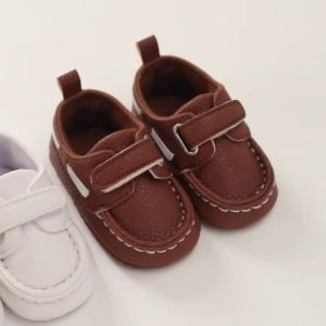 VALEN SINA New Baby Shoes White Christening Baptismal Moccasins Infant Boys Girls Slip-On Peas Shoes Walking Shoes