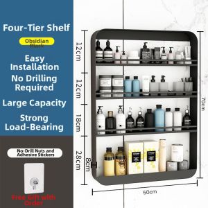 No-Drill Wall Mounted Bathroom Shelf