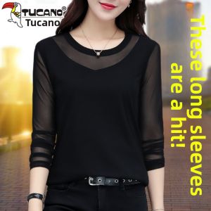 Mesh Long Sleeve T-shirt Thin Large Size