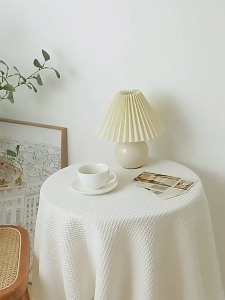 Nordic Minimalist Style Cotton Linen Tablecloth With Tassels Scratch Resistant Dustproof For Square & Round Table Cover