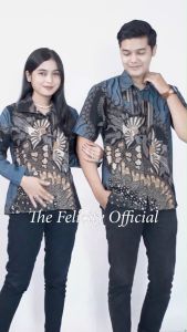 felicitybatik - Atasan Blouse Batik Couple Kemeja Wanita Berkerah Lengan Pendek dan Lengan Panjang Kemeja pria
