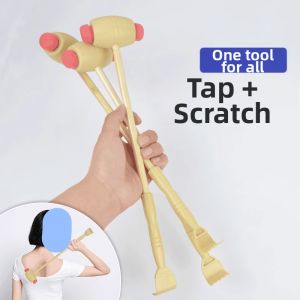 Health Massage Hammer Back Scratching Brush Acupoint Knocking Massager Self-Sufficient Bamboo Knot Rake Back Therapy Tool