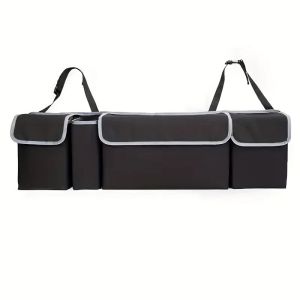 Car Organizer Trunk Storage Bag with 4 Pockets Multi-Functional Car Trunk Organizer Backseat Storage Bag with Adjustable Straps