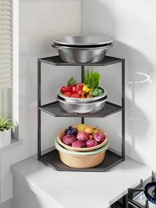 evesigar | Corner Kitchen Storage Rack Organizer Drying Basket