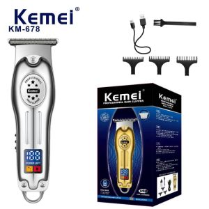 Kemei | Kemei KM-678 Portable Mini Clippers Professional Metal Hair Clipper LCD Display Electric Trimmer Rechargeable HairCutter Machine