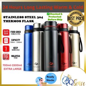 Large Capacity Foodgrade 304 Stainless Steel Hot/Cold Thermos Flask Bottle 不锈钢热/冷大容量保温瓶 Botol Termos Botol Air Panas