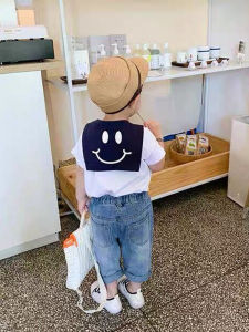 Preppy Style Family Matching Summer Clothes Baby Photoshoot Outfit Trendy Mom Daughter T-Shirt Loose Fit Cotton Sweatshirt