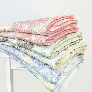 60-Thread Count Pure Cotton Washable Summer Quilt Soft Breathable Air Conditioning Blanket Children Elderly Double Size Three-Piece Set