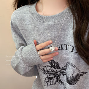 สร้อยคอแบบยาวรูปหัวใจลูกแพร์สำหรับผู้หญิง โซ่กระดูกไหปลาร้า เครื่องประดับแฟชั่น โซ่เสื้อสเวตเตอร์ สร้อยคอแบบใหม่ ดีไซน์ทันสมัย