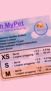 Oh MyPet Popok Anjing dan Kucing Betina SIZE M isi 10pcs/pack
