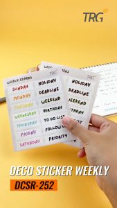 TRG Deco Weekly Stickers DCSR-252 - Stiker Jadwal Tempel Lucu Untuk Journal Notebook Planner Scrapbook TRG