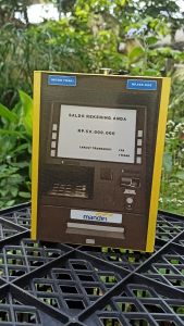Celengan ATM Bank Buka Tutup Kunci TARGET 50 JT/ Tabungan Atm Murah JUMBO 20 CM Motif  BANK BCABRIBNIMANDIRI