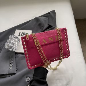 กระเป๋าถือผู้หญิงแบบสะพายข้างแบบถักหนักสไตล์ย้อนยุค กระเป๋าสะพายข้างโซ่สำหรับเดินทางแบบอเนกประสงค์ กระเป๋าถือแบบลำลอง